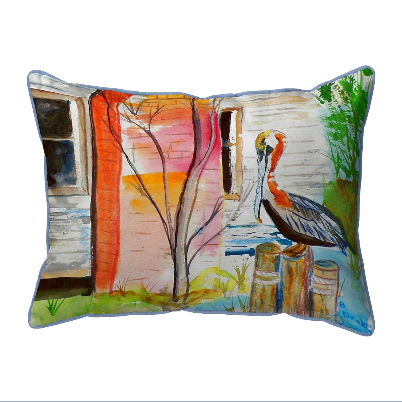Betsy Drake Betsy's Pelican Extra Large 20 X 24 Indoor / Outdoor Pillow